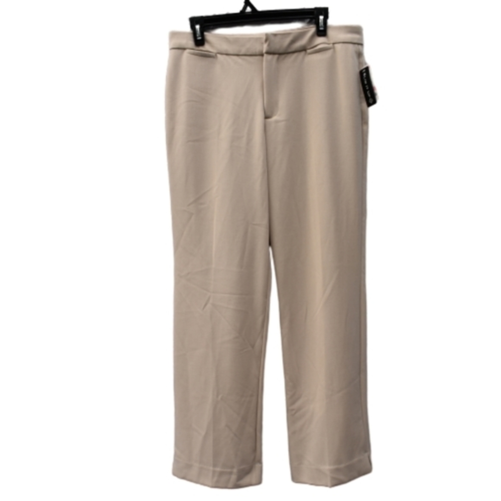 Charter Club Slim It Up Straight Leg Trouser Dress Pants Sand 10